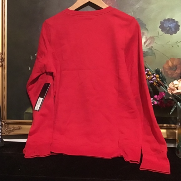 NWT Women Fila Long Sleeve Crew Neck Lightweight Sweatshirt Red Size M - Picture 2 of 3